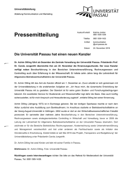 Pressemitteilung - Universität Passau