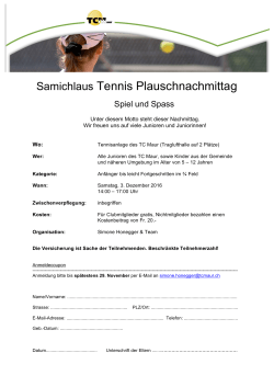 Samichlaus Tennis Plauschnachmittag