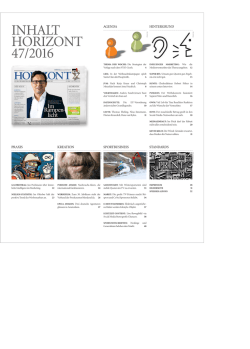 INHALT HORIZONT 47/2016