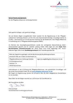 registrierungsbogen - Pflegeberufekammer :: Schleswig