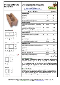 Durisol DM 25/16 Mantelstein
