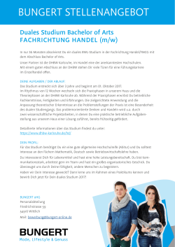 Duales Studium Bachelor of Arts Fachrichtung Handel (m/w)