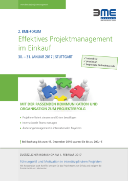 effektives Projektmanagement im einkauf