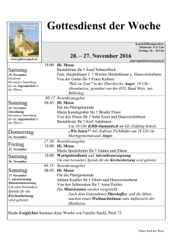 Gottesdienst der Woche