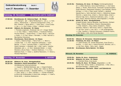 Gottesdienstordnung Bezirk 1 vom 27. November &ndash; 11. Dezember