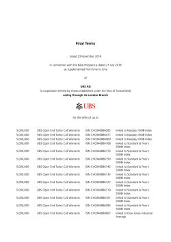 Final Terms - UBS