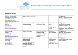 Kunst- und Kulturschaffende für Dialoge und Ausstellungen