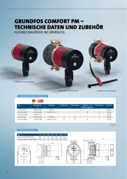 grundfos comfort Pm &ndash; tecHniscHe daten und ZuBeH&ouml;r