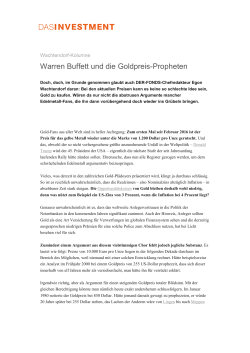 Warren Buffett und die Goldpreis-Propheten