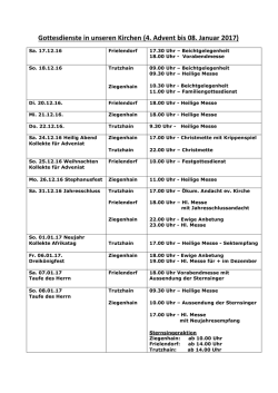 Gottesdienste ZG _4. Advent bis 08.01.17