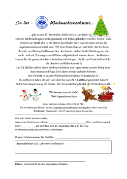 In der - Weihnachtswerkstatt&hellip;