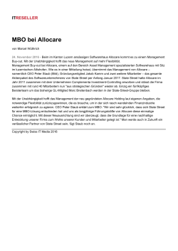MBO bei Allocare - Swiss IT Reseller