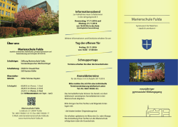 Informationsflyer zum Gymnasium f&uuml;r zuk&uuml;nftige Sch&uuml;lerinnen der