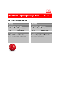Zusätzliche Züge Regionalliga West