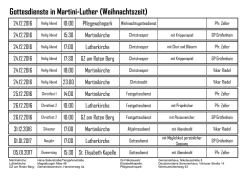 Gottesdienste in Martini-Luther (Weihnachtszeit)