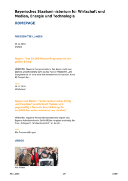 Wirtschaftsministerium Bayern - Bayerisches Staatsministerium für
