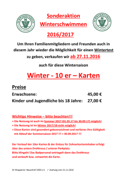 Info Winter-10er-Karten ab 27.11.2016