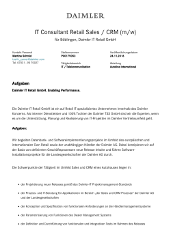 IT Consultant Retail Sales / CRM (m/w)