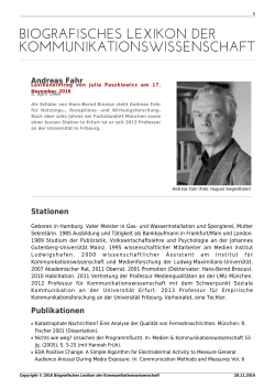 Andreas Fahr - Biografisches Lexikon der
