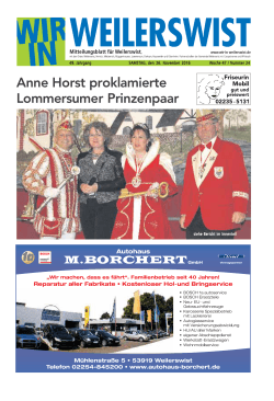 Anne Horst proklamierte Lommersumer Prinzenpaar