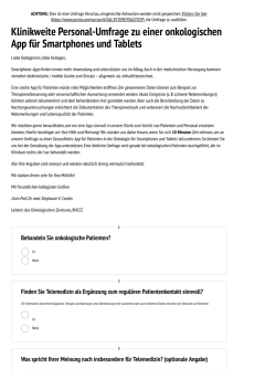 Klinikweite Personal-Umfrage zu einer onkologischen App für