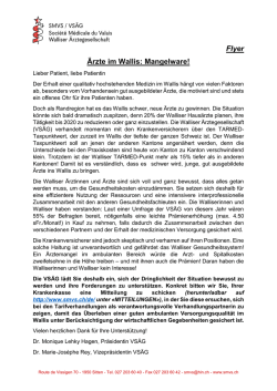 Flyer Ärzte im Wallis: Mangelware!
