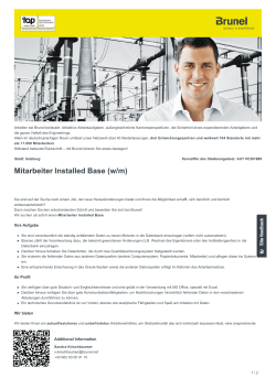 Mitarbeiter Installed Base Job in Salzburg