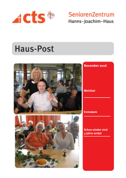 Hauszeitung November 2016 - Caritas Seniorenzentrum Hanns