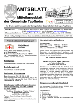 AMTSBLATT - Gemeinde Tapfheim