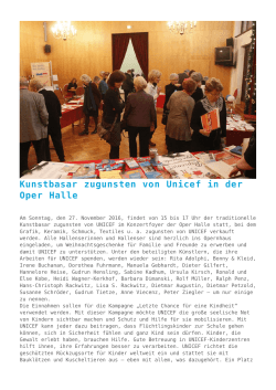 Kunstbasar zugunsten von Unicef in der Oper Halle