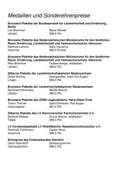 Medaillen und Sonderehrenpreise