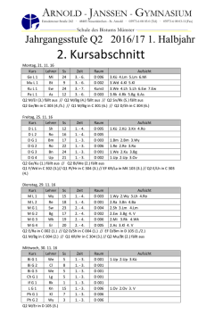 Jahrgangsstufe Q2 2. KA - Wehry