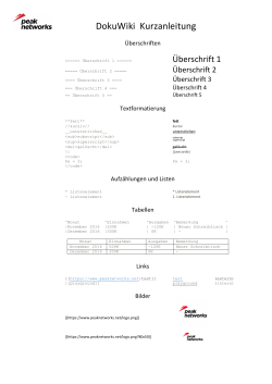 DokuWiki Kurzanleitung