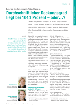 Durchschnittlicher Deckungsgrad liegt bei 104.1 Prozent &ndash; oder&hellip;?