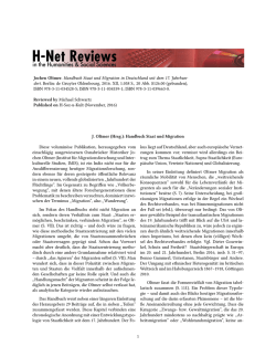 J. Oltmer (Hrsg.): Handbuch Staat und Migration - H-Net