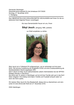 Flugblatt Sibyl Jeuch - Gemeinde Gaechlingen
