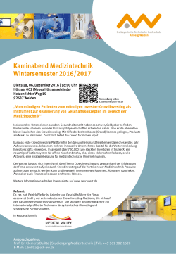 Kaminabend Medizintechnik Wintersemester 2016/2017