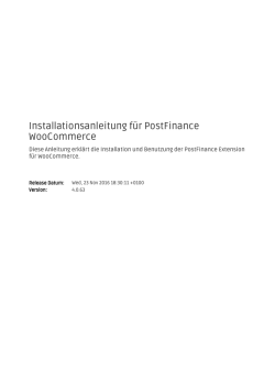 Installationsanleitung f&uuml;r PostFinance WooCommerce