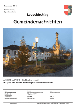 Gemeindenachrichten - Bürgermeister Zeitung