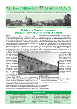 ALTLANDSBERGER STADTMAGAZIN ALTLANDSBERGER