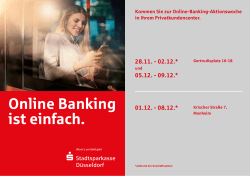 Online-Aktionswochen Online-Banking ist einfach Kommen Sie zu