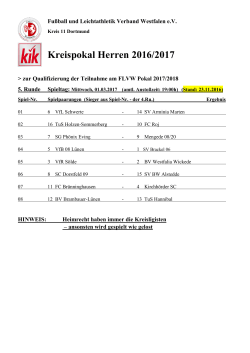 Kreispokal Herren 2016/2017 - FLVW