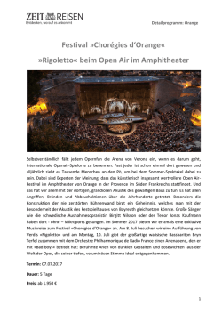 Festival &raquo;Chor&eacute;gies d`Orange&laquo; &raquo;Rigoletto&laquo; beim