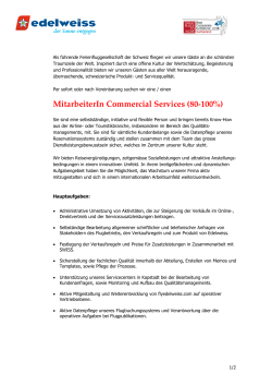 MitarbeiterIn Commercial Services (80-100%)