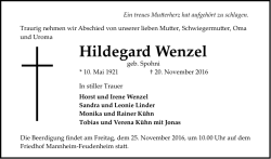Hildegard Wenzel - Mannheimer Morgen