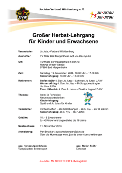 Gro&szlig;er Herbst-Lehrgang f&uuml;r Kinder und Erwachsene - Ju