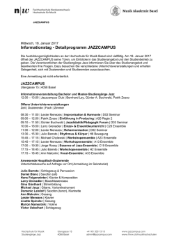 Informationstag - Detailprogramm JAZZCAMPUS