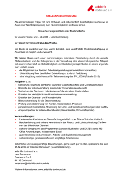 Stellenausschreibung Buchhaltung