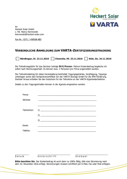 verbindliche anmeldung zum varta