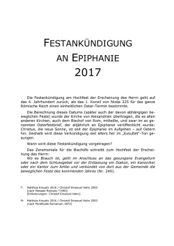Festank&uuml;ndigung zum Singen eingerichtet von Prof. Matthias Kreuels